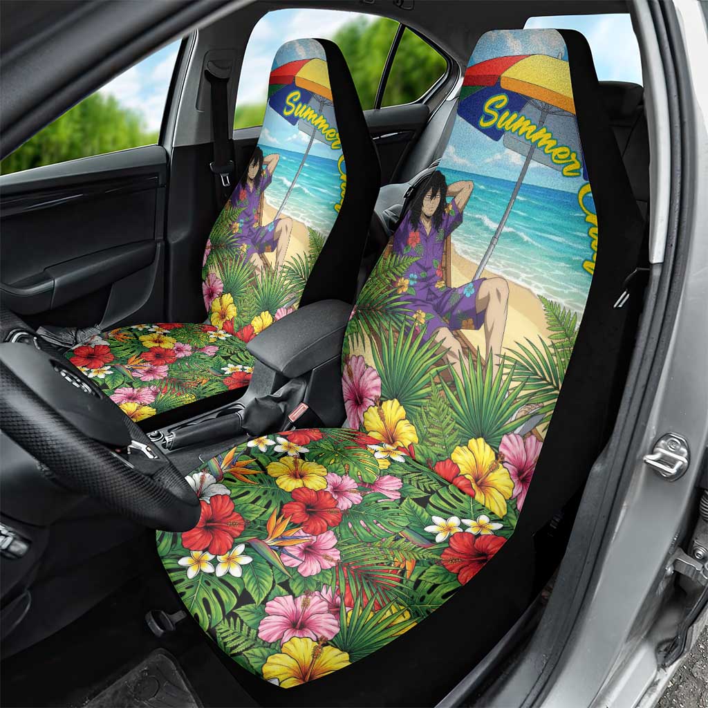 Shouta Aizawa Summer Chill Car Seat Cover Tropical Anime Relaxation Vibes