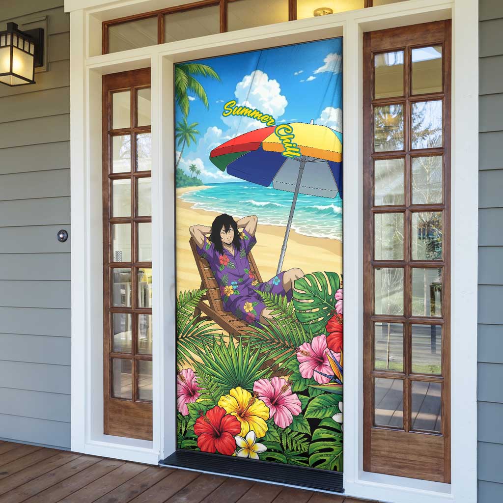 Shouta Aizawa Summer Chill Door Cover Tropical Anime Relaxation Vibes