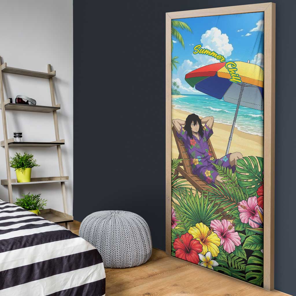 Shouta Aizawa Summer Chill Door Cover Tropical Anime Relaxation Vibes