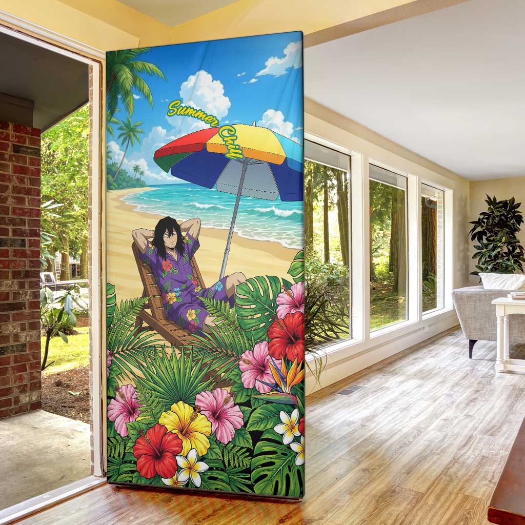 Shouta Aizawa Summer Chill Door Cover Tropical Anime Relaxation Vibes