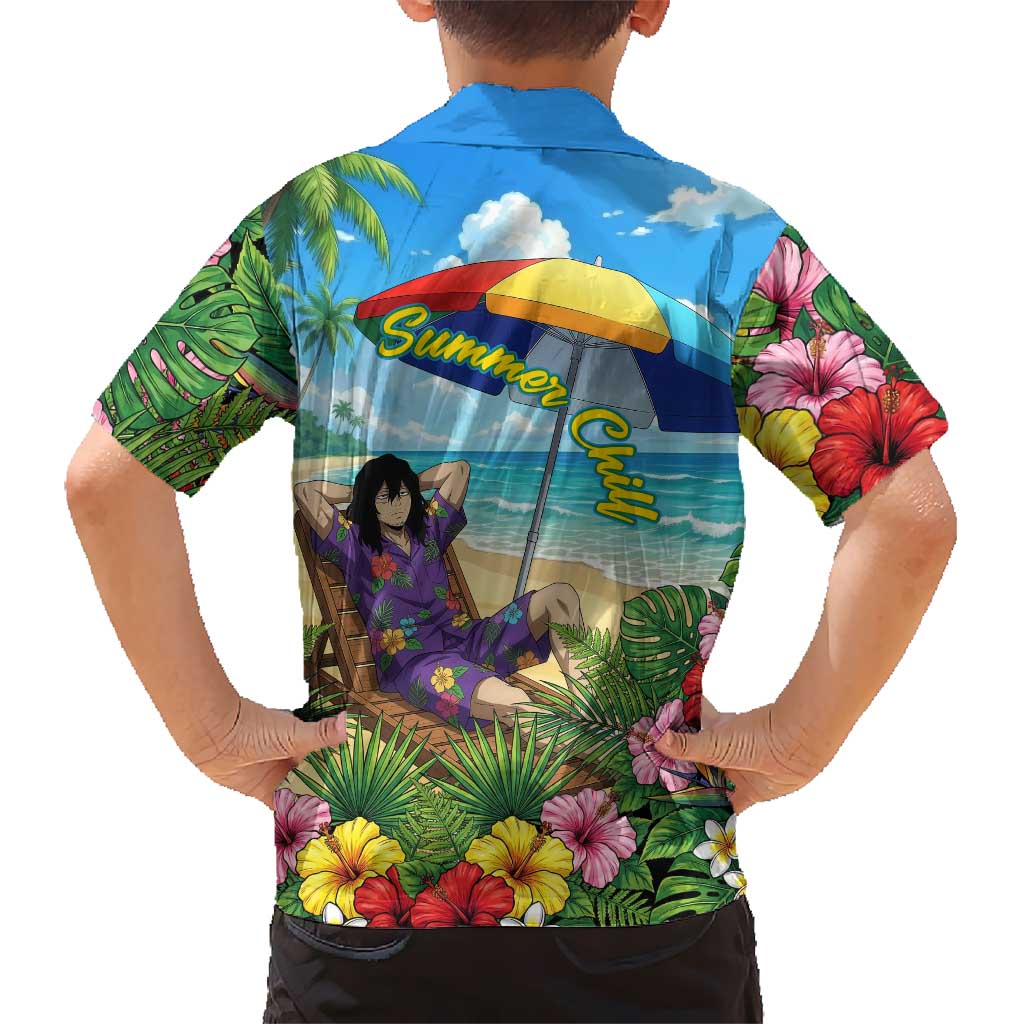 Shouta Aizawa Summer Chill Family Matching Mermaid Dress and Hawaiian Shirt Tropical Anime Relaxation Vibes