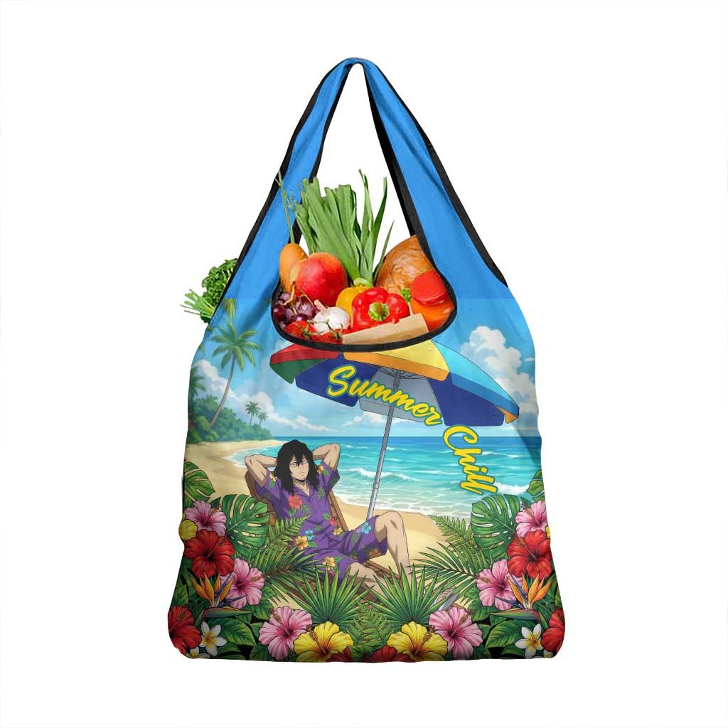 Shouta Aizawa Summer Chill Grocery Bag Tropical Anime Relaxation Vibes