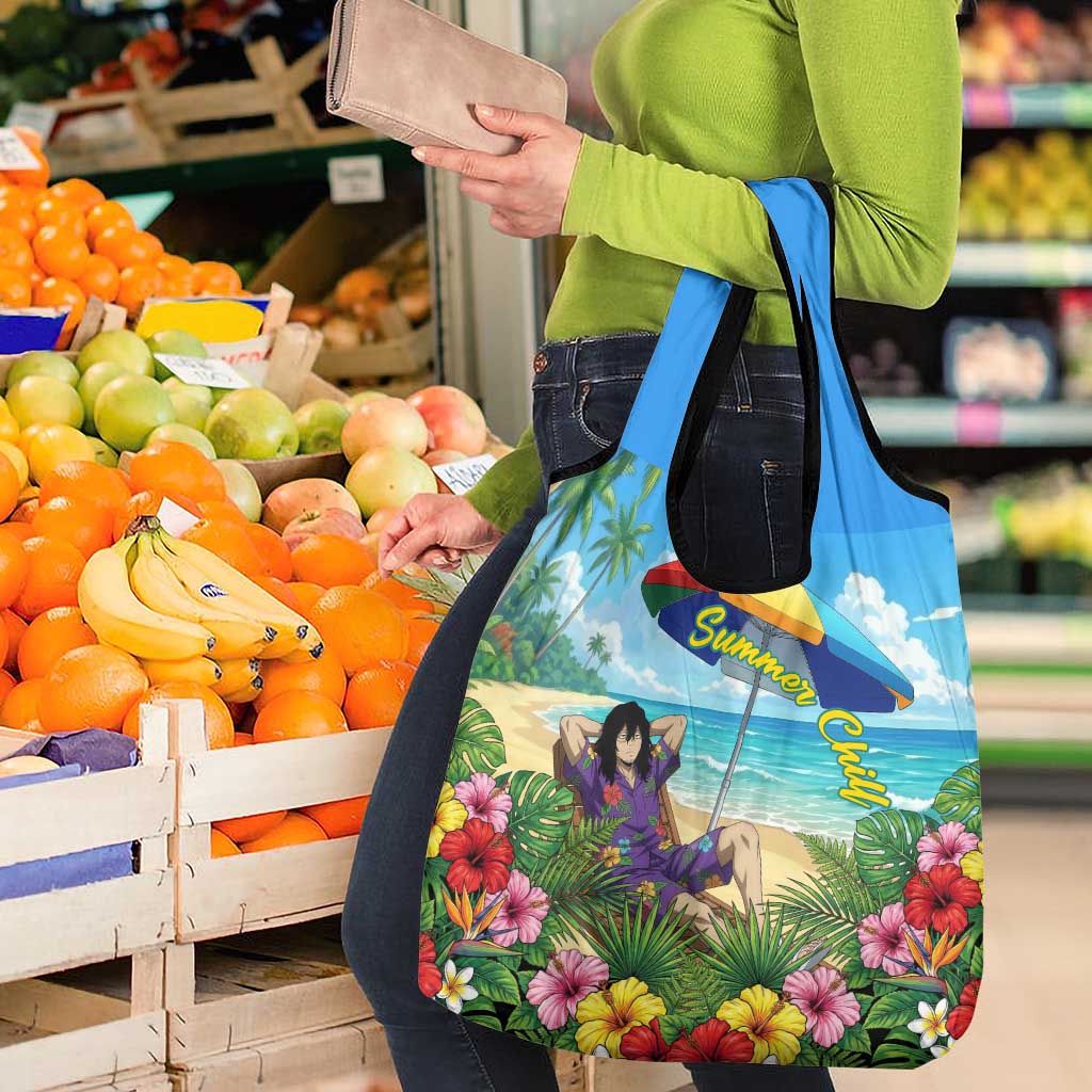 Shouta Aizawa Summer Chill Grocery Bag Tropical Anime Relaxation Vibes