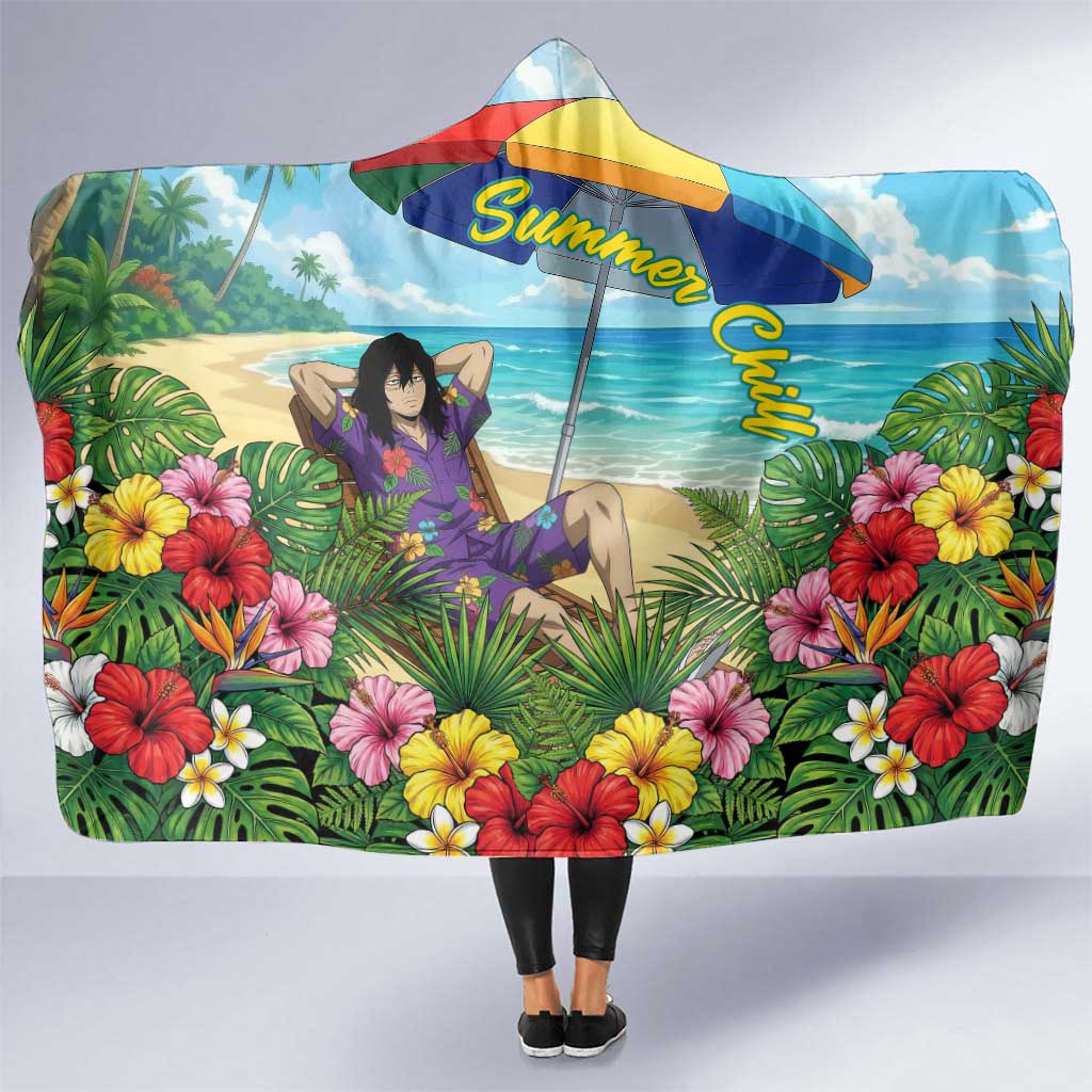 Shouta Aizawa Summer Chill Hooded Blanket Tropical Anime Relaxation Vibes