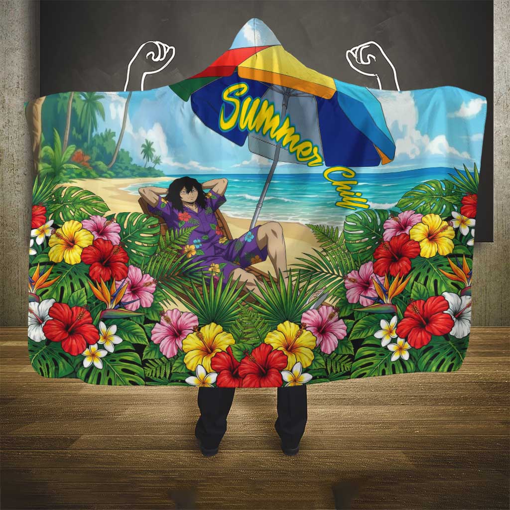 Shouta Aizawa Summer Chill Hooded Blanket Tropical Anime Relaxation Vibes