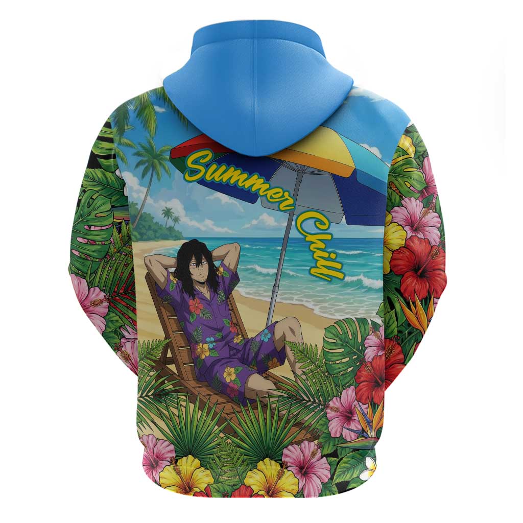 Shouta Aizawa Summer Chill Hoodie Tropical Anime Relaxation Vibes