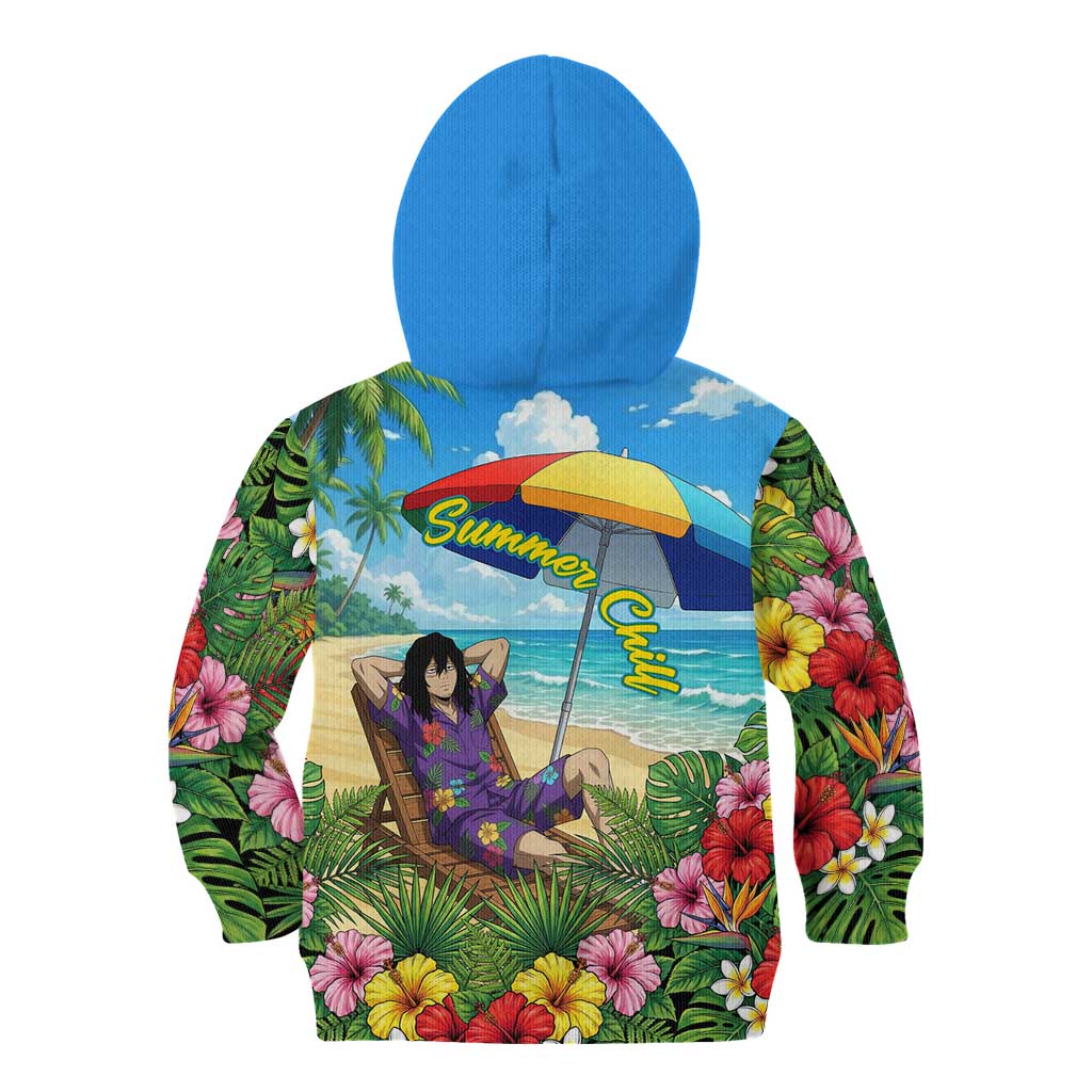 Shouta Aizawa Summer Chill Kid Hoodie Tropical Anime Relaxation Vibes