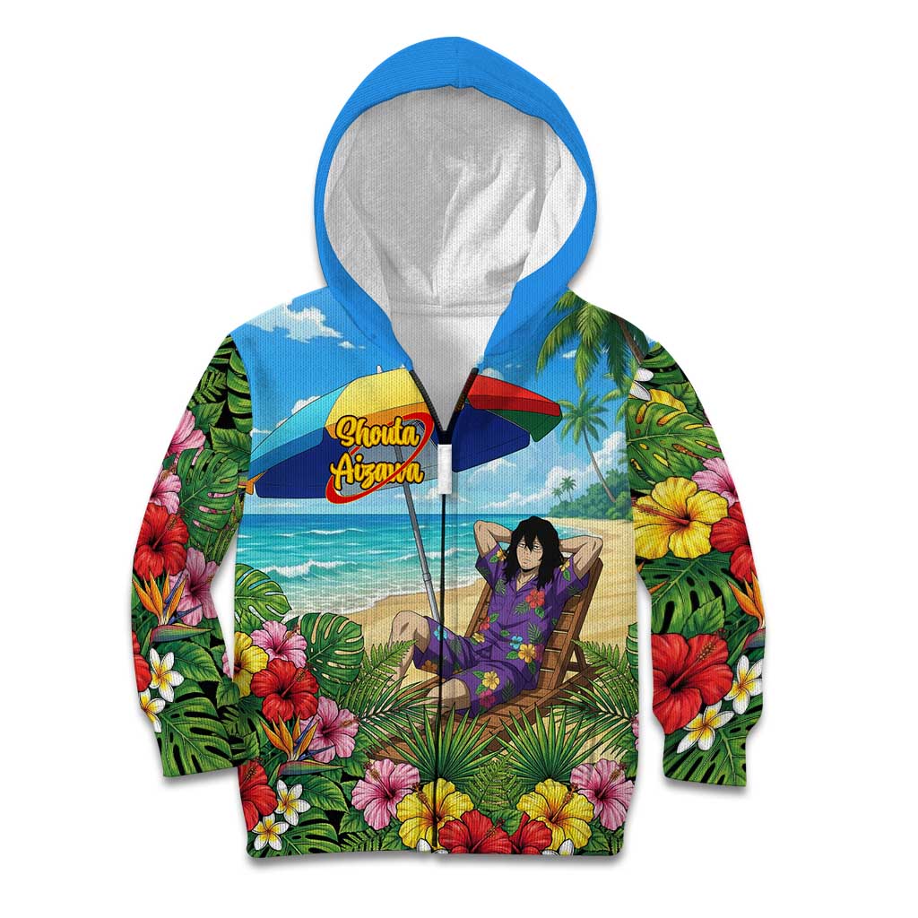 Shouta Aizawa Summer Chill Kid Hoodie Tropical Anime Relaxation Vibes