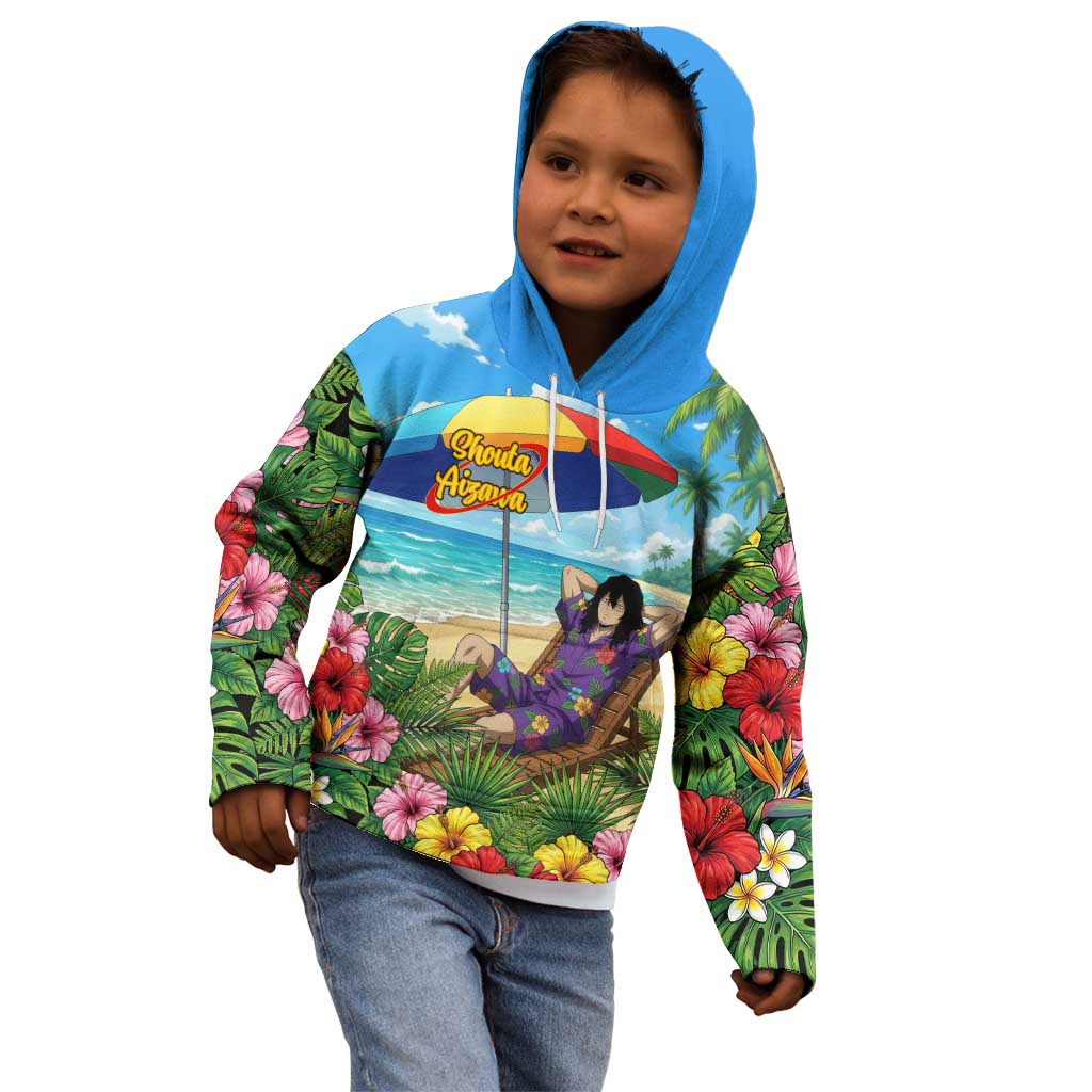 Shouta Aizawa Summer Chill Kid Hoodie Tropical Anime Relaxation Vibes