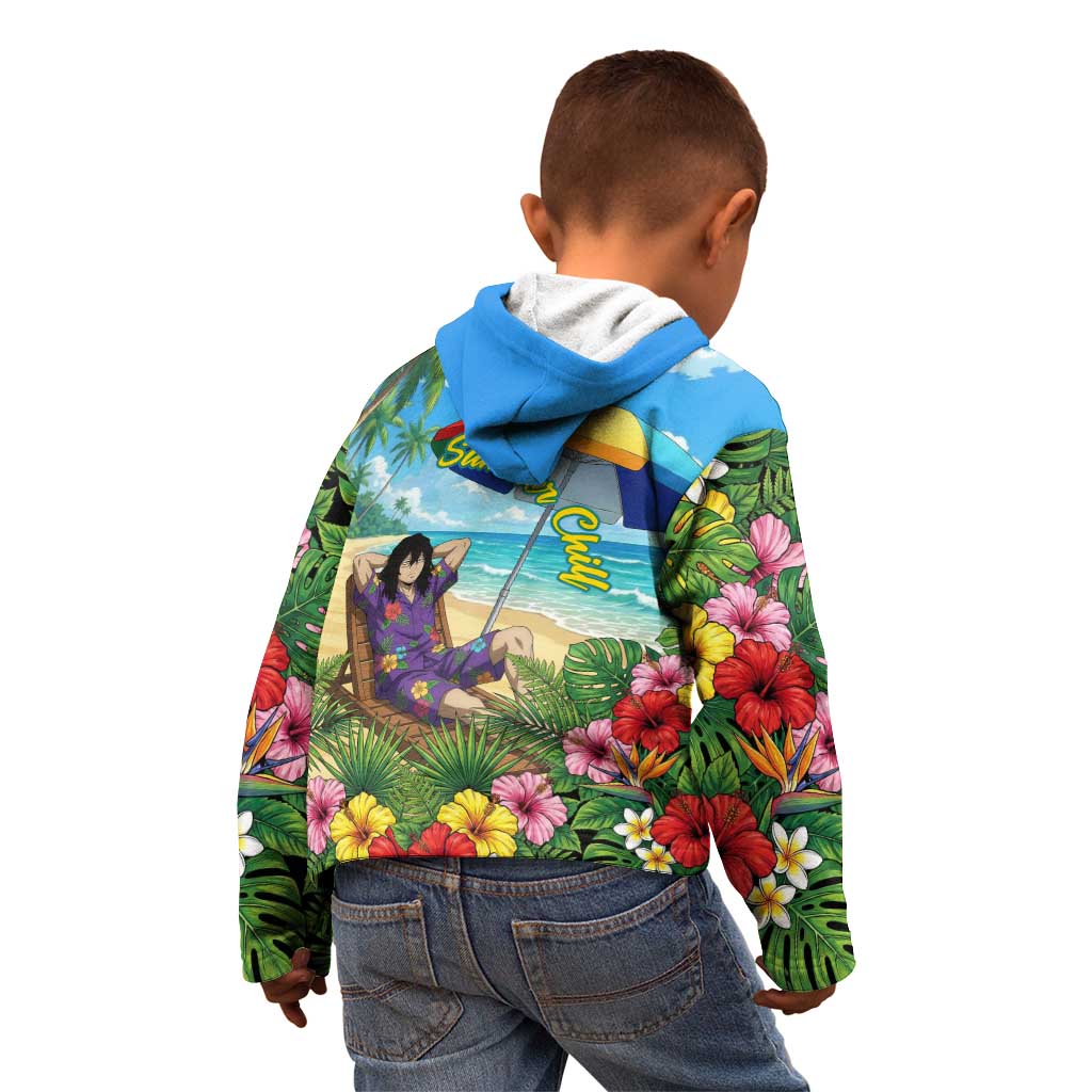 Shouta Aizawa Summer Chill Kid Hoodie Tropical Anime Relaxation Vibes