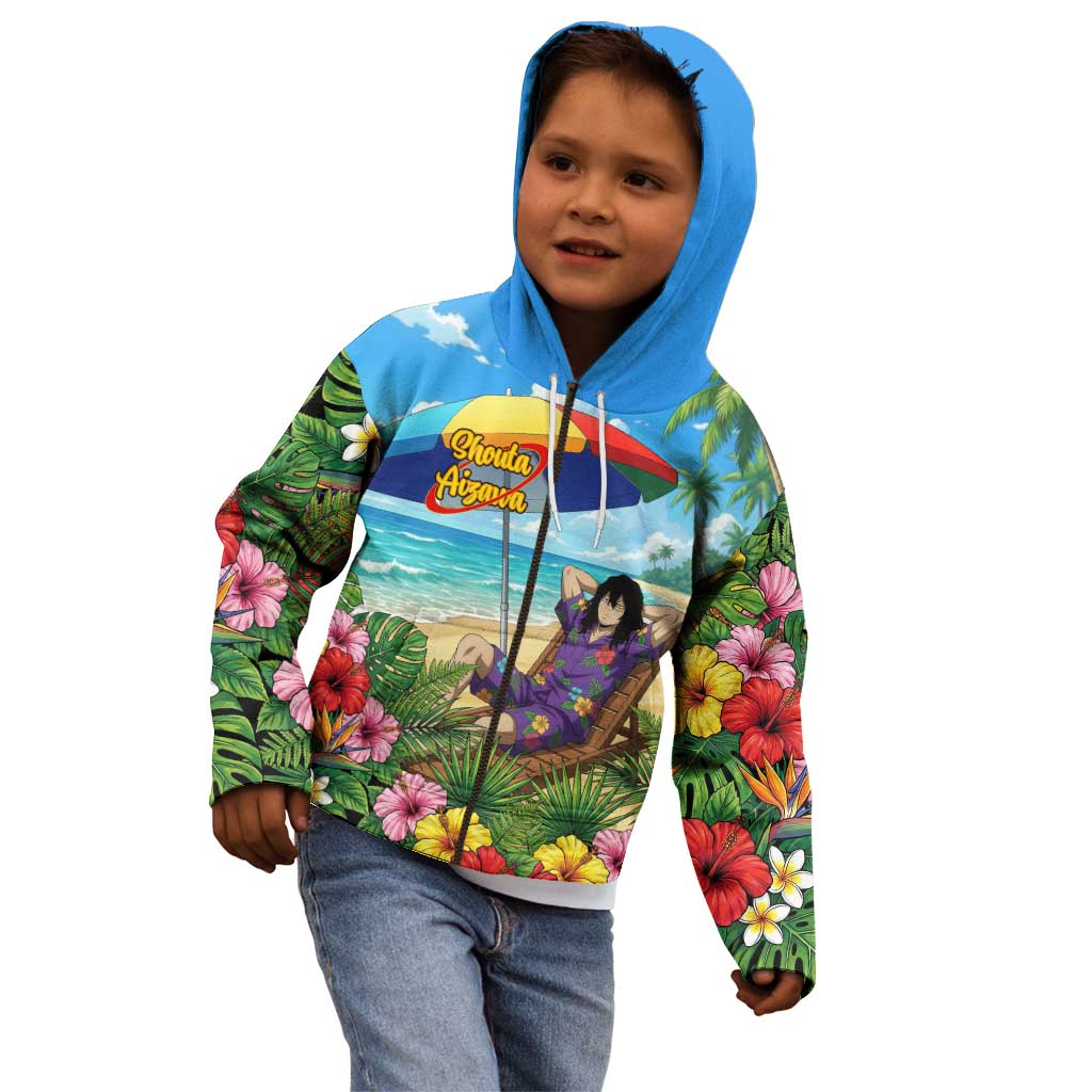 Shouta Aizawa Summer Chill Kid Hoodie Tropical Anime Relaxation Vibes