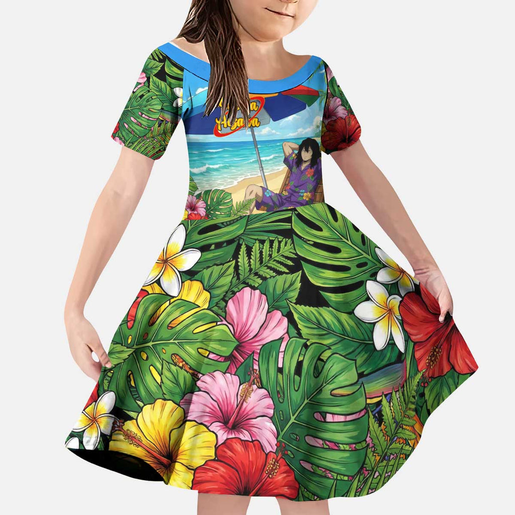 Shouta Aizawa Summer Chill Kid Short Sleeve Dress Tropical Anime Relaxation Vibes
