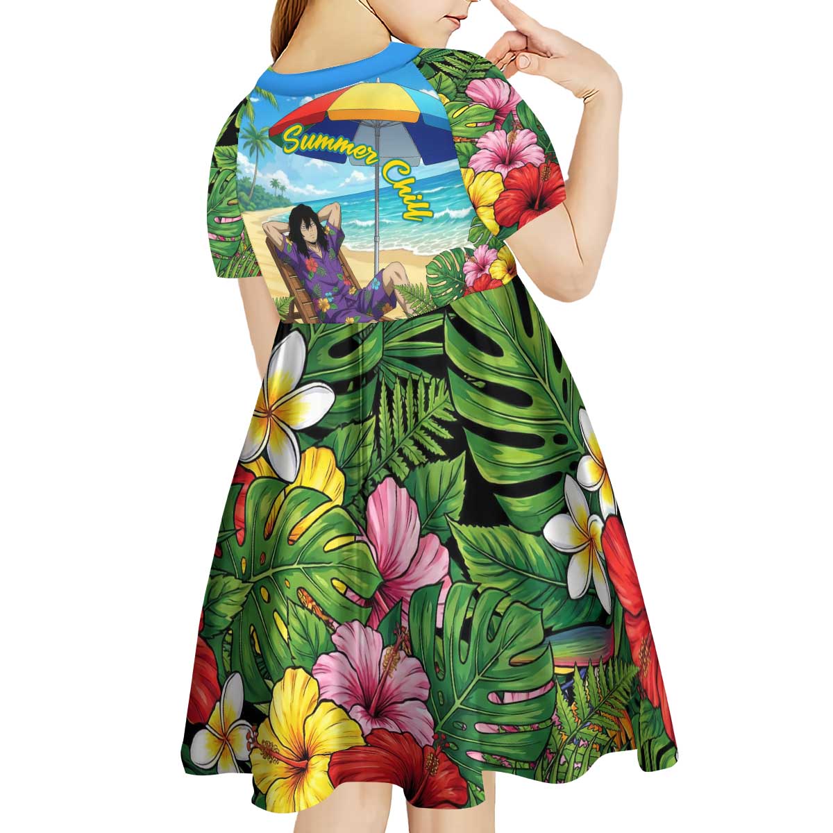 Shouta Aizawa Summer Chill Kid Short Sleeve Dress Tropical Anime Relaxation Vibes