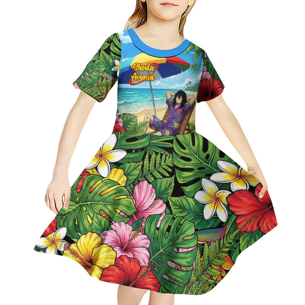 Shouta Aizawa Summer Chill Kid Short Sleeve Dress Tropical Anime Relaxation Vibes