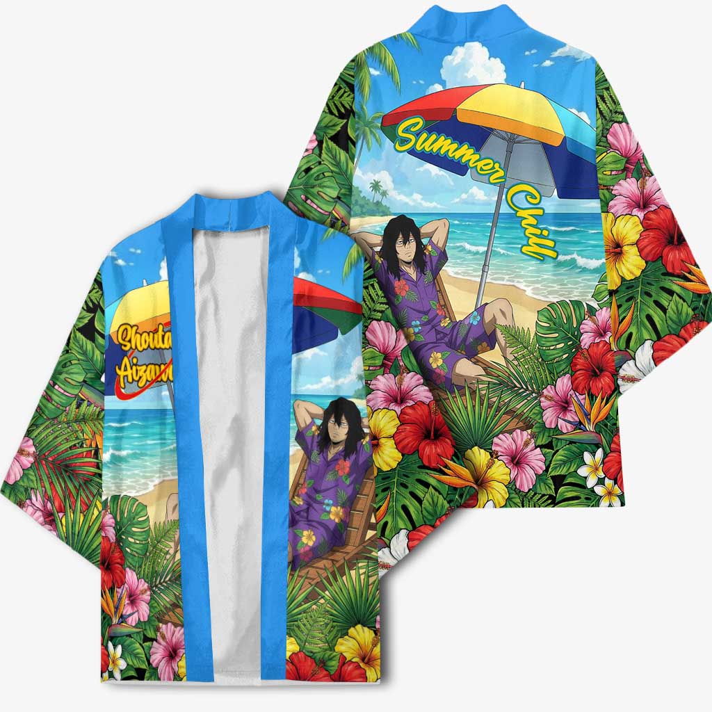Shouta Aizawa Summer Chill Kimono Tropical Anime Relaxation Vibes