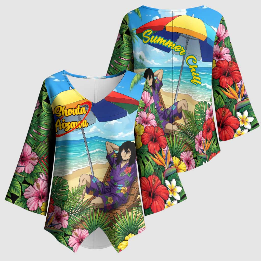 Shouta Aizawa Summer Chill Kimono Sleeve Blouse Tropical Anime Relaxation Vibes