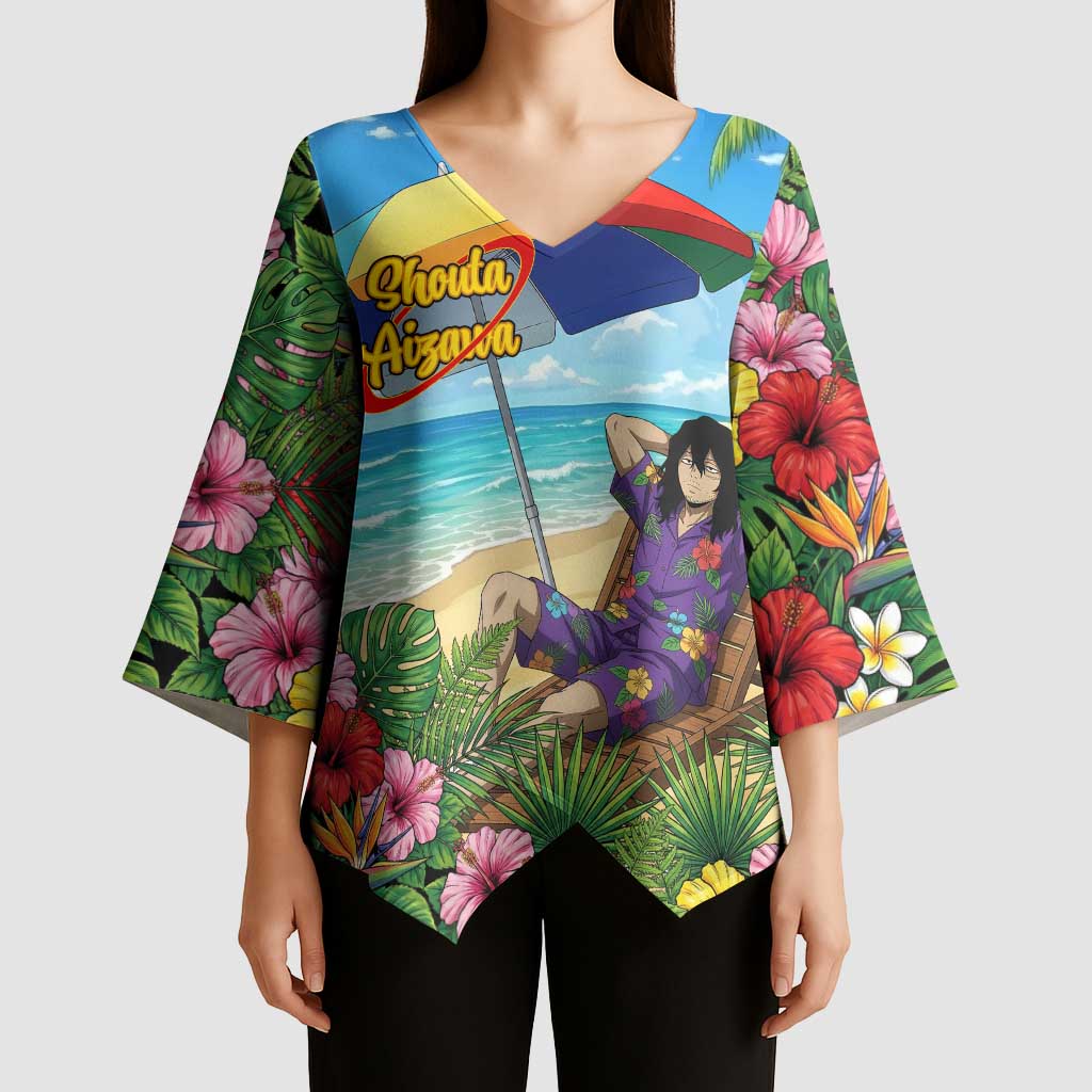 Shouta Aizawa Summer Chill Kimono Sleeve Blouse Tropical Anime Relaxation Vibes
