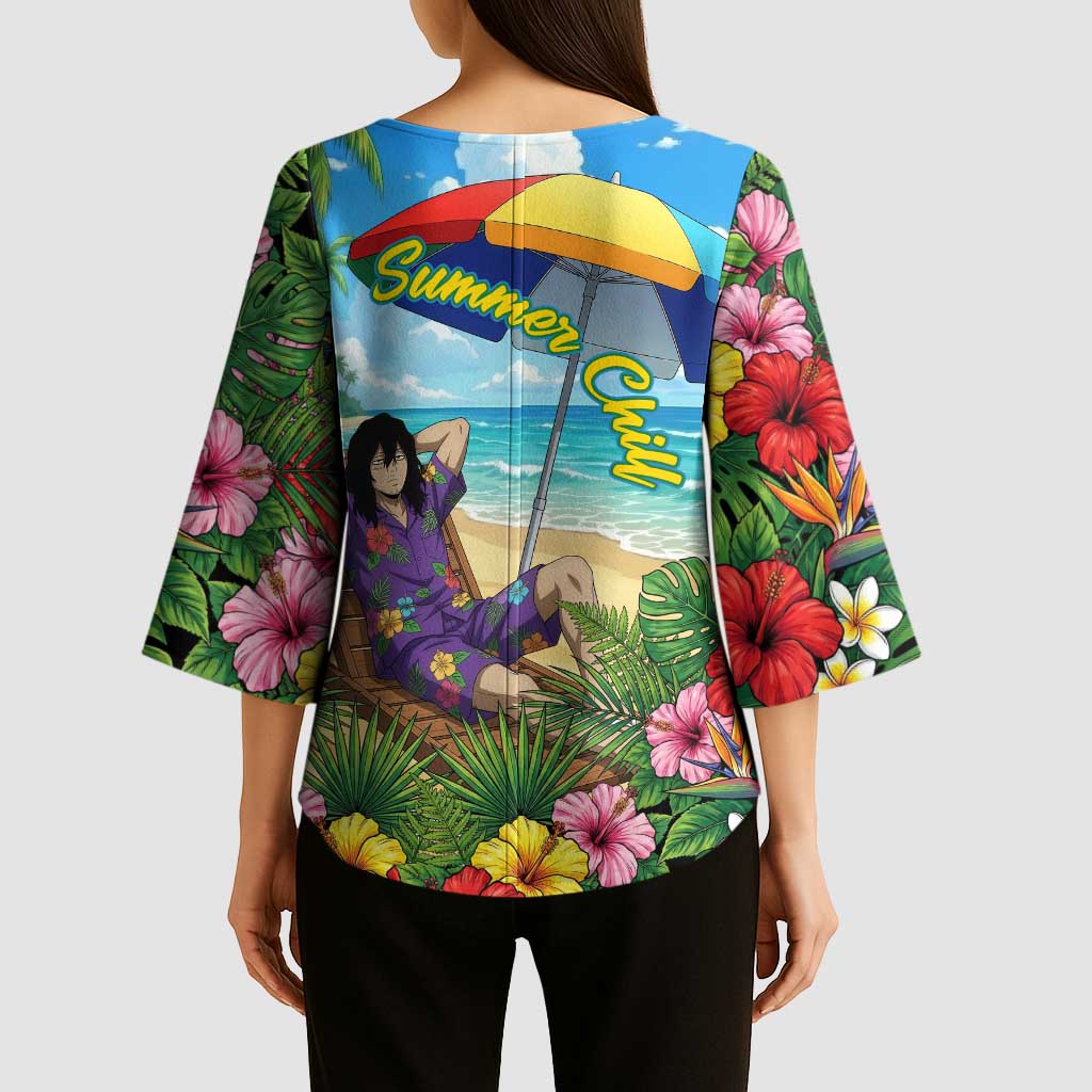 Shouta Aizawa Summer Chill Kimono Sleeve Blouse Tropical Anime Relaxation Vibes