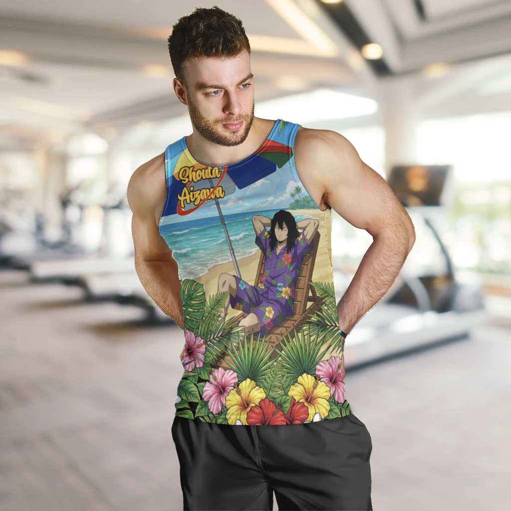 Shouta Aizawa Summer Chill Men Tank Top Tropical Anime Relaxation Vibes