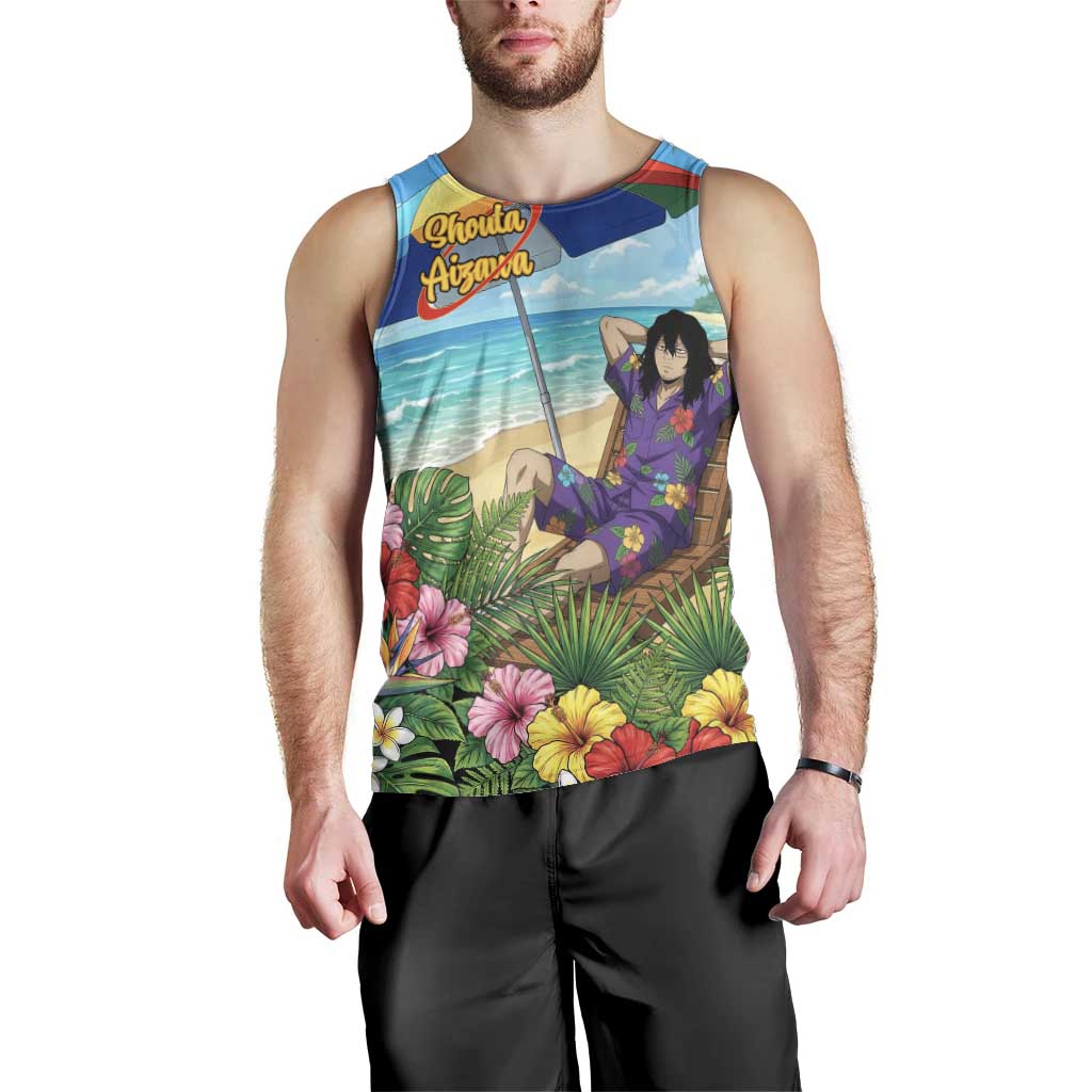 Shouta Aizawa Summer Chill Men Tank Top Tropical Anime Relaxation Vibes