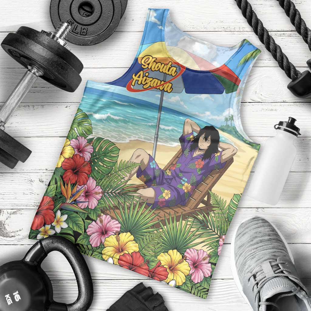 Shouta Aizawa Summer Chill Men Tank Top Tropical Anime Relaxation Vibes