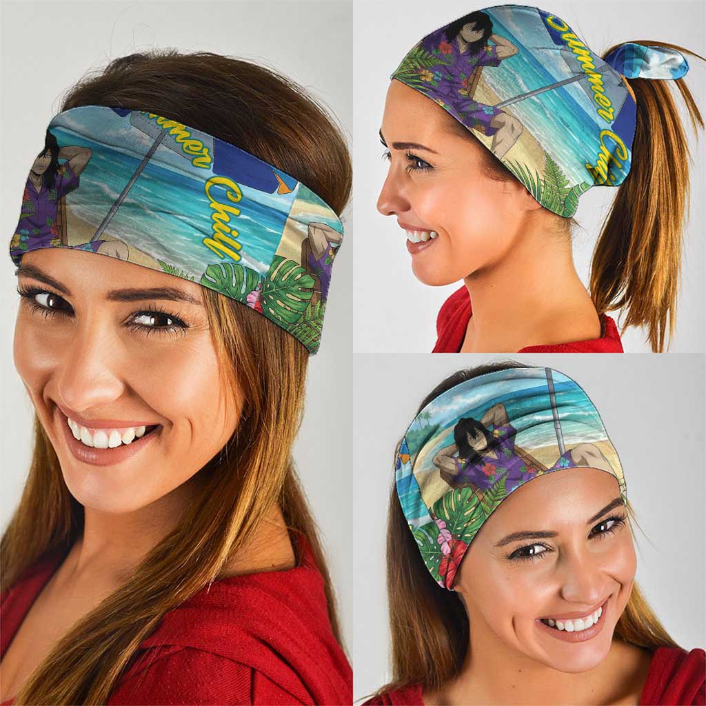 Shouta Aizawa Summer Chill Neck Gaiter Tropical Anime Relaxation Vibes