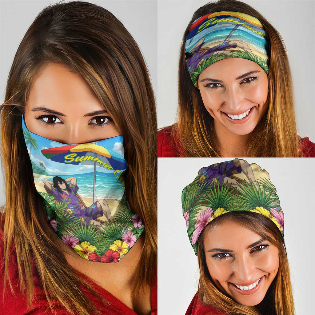 Shouta Aizawa Summer Chill Neck Gaiter Tropical Anime Relaxation Vibes