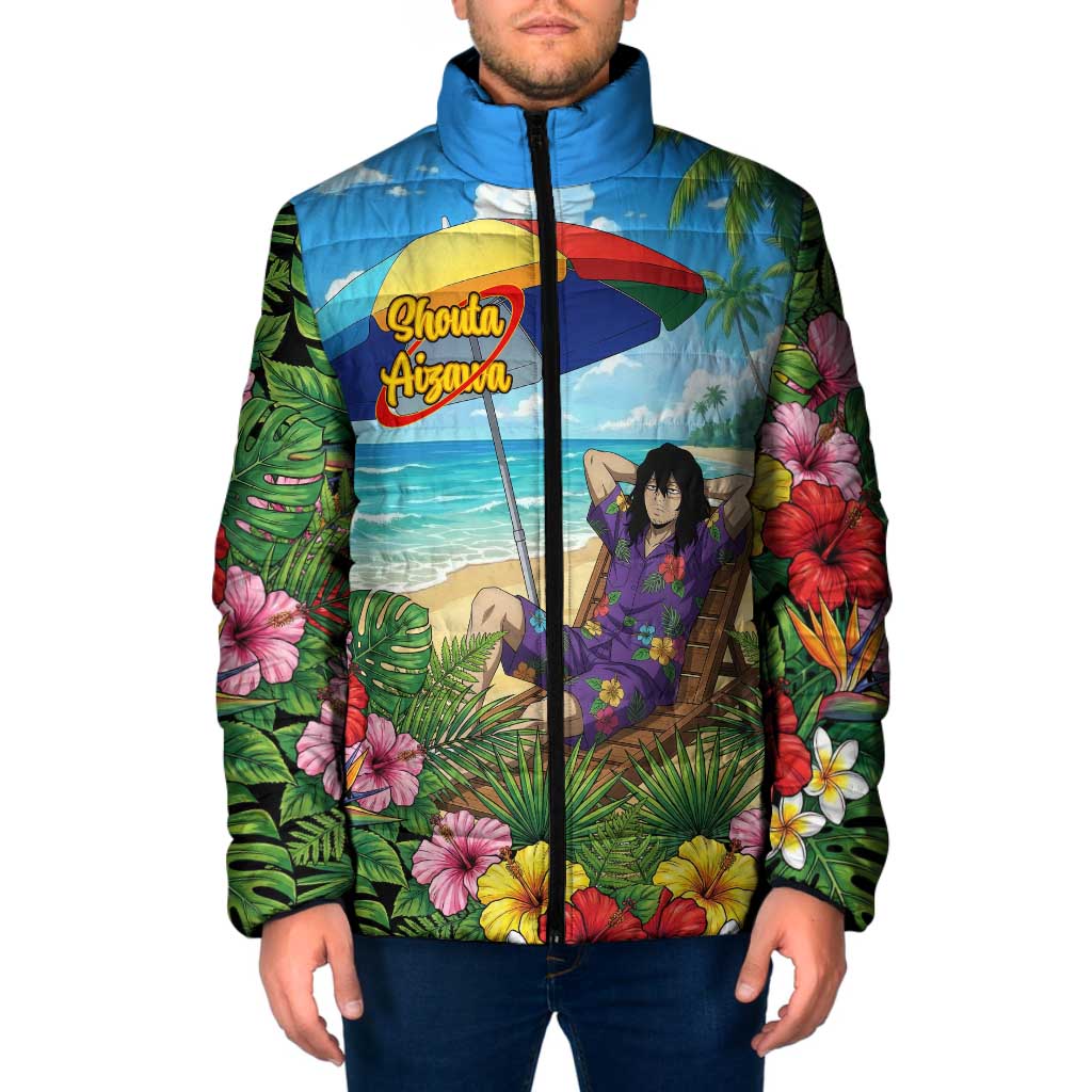 Shouta Aizawa Summer Chill Padded Jacket Tropical Anime Relaxation Vibes