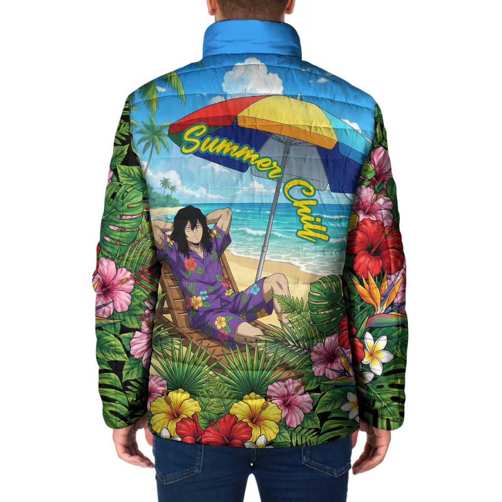 Shouta Aizawa Summer Chill Padded Jacket Tropical Anime Relaxation Vibes