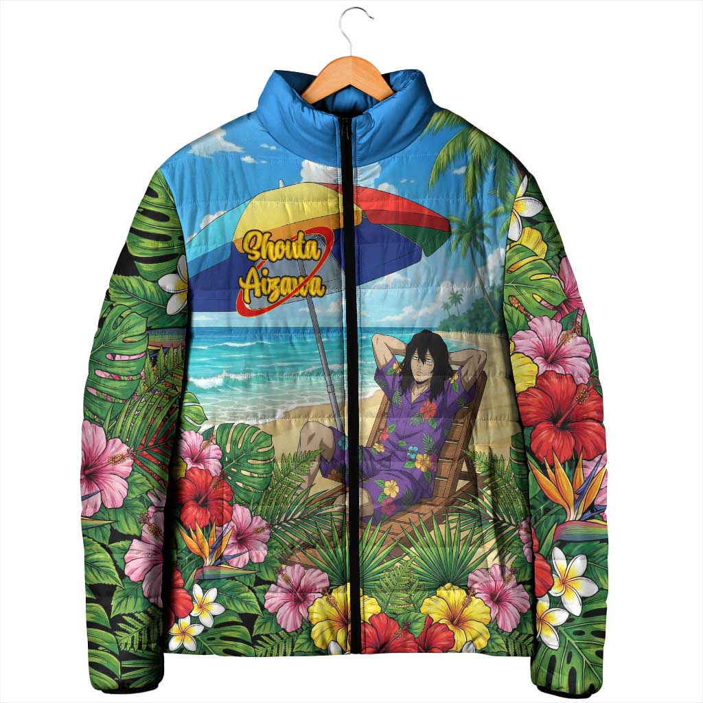 Shouta Aizawa Summer Chill Padded Jacket Tropical Anime Relaxation Vibes