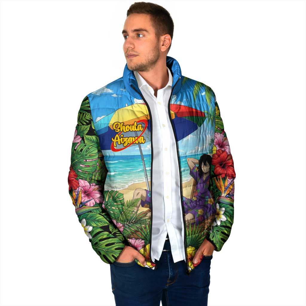 Shouta Aizawa Summer Chill Padded Jacket Tropical Anime Relaxation Vibes