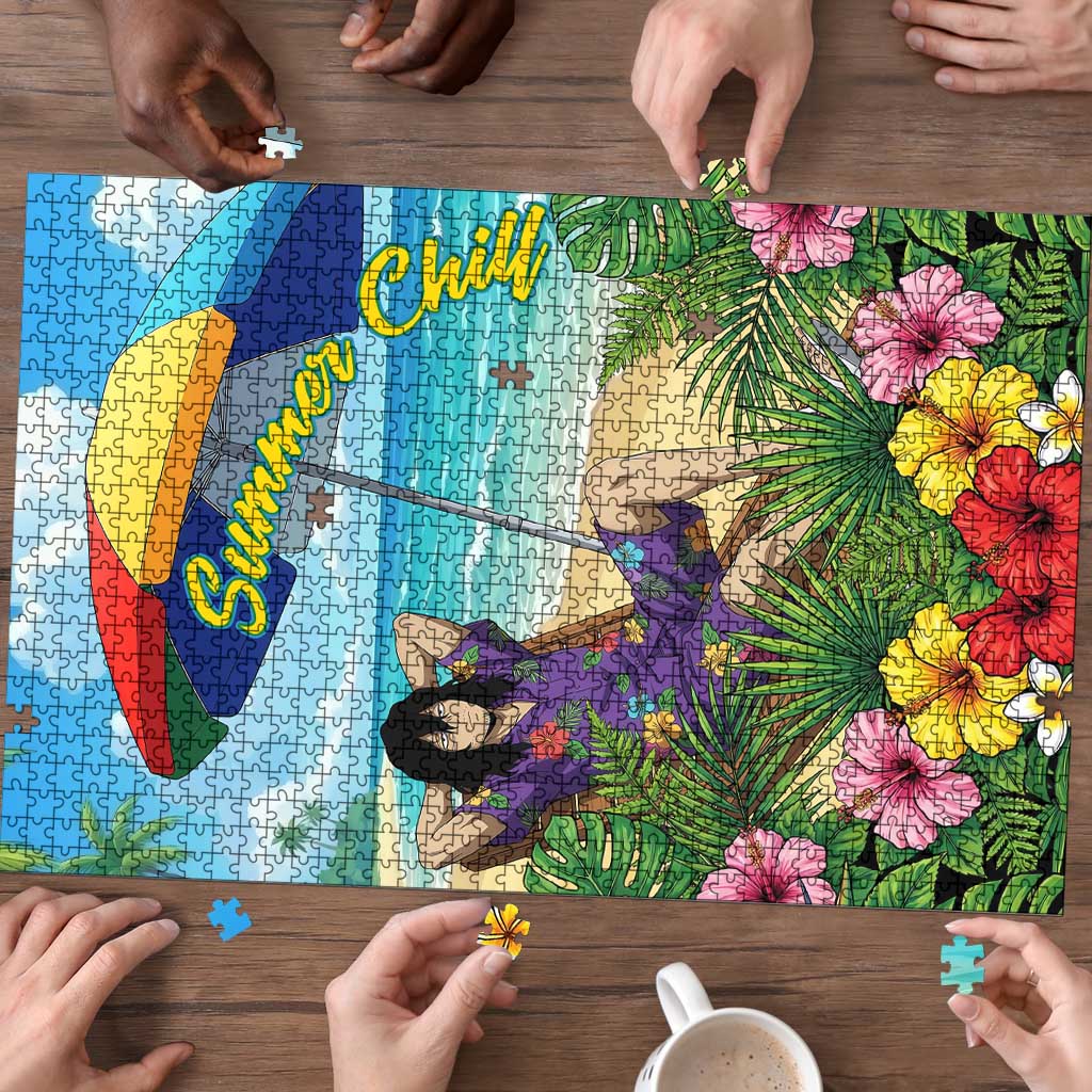 Shouta Aizawa Summer Chill Puzzle Tropical Anime Relaxation Vibes