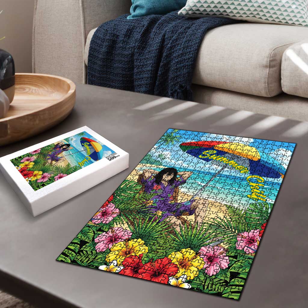Shouta Aizawa Summer Chill Puzzle Tropical Anime Relaxation Vibes