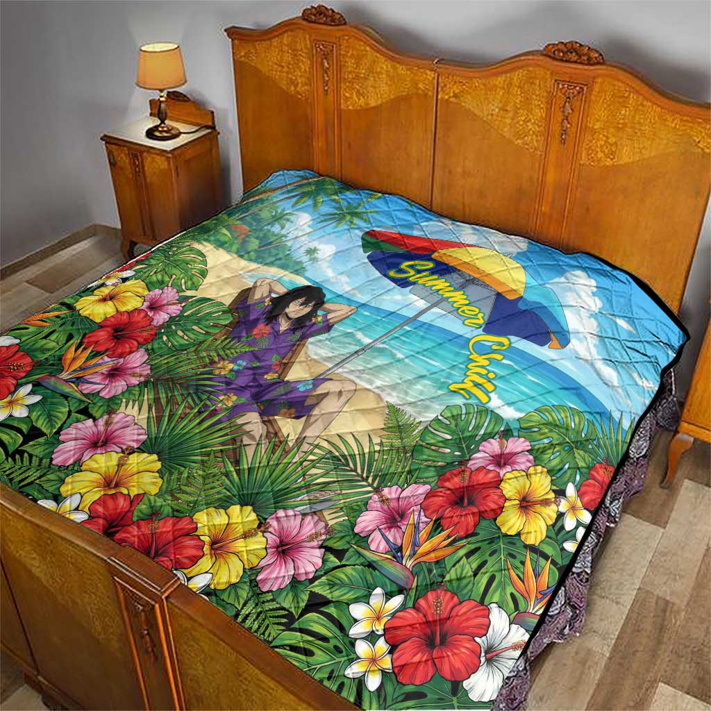 Shouta Aizawa Summer Chill Quilt Tropical Anime Relaxation Vibes