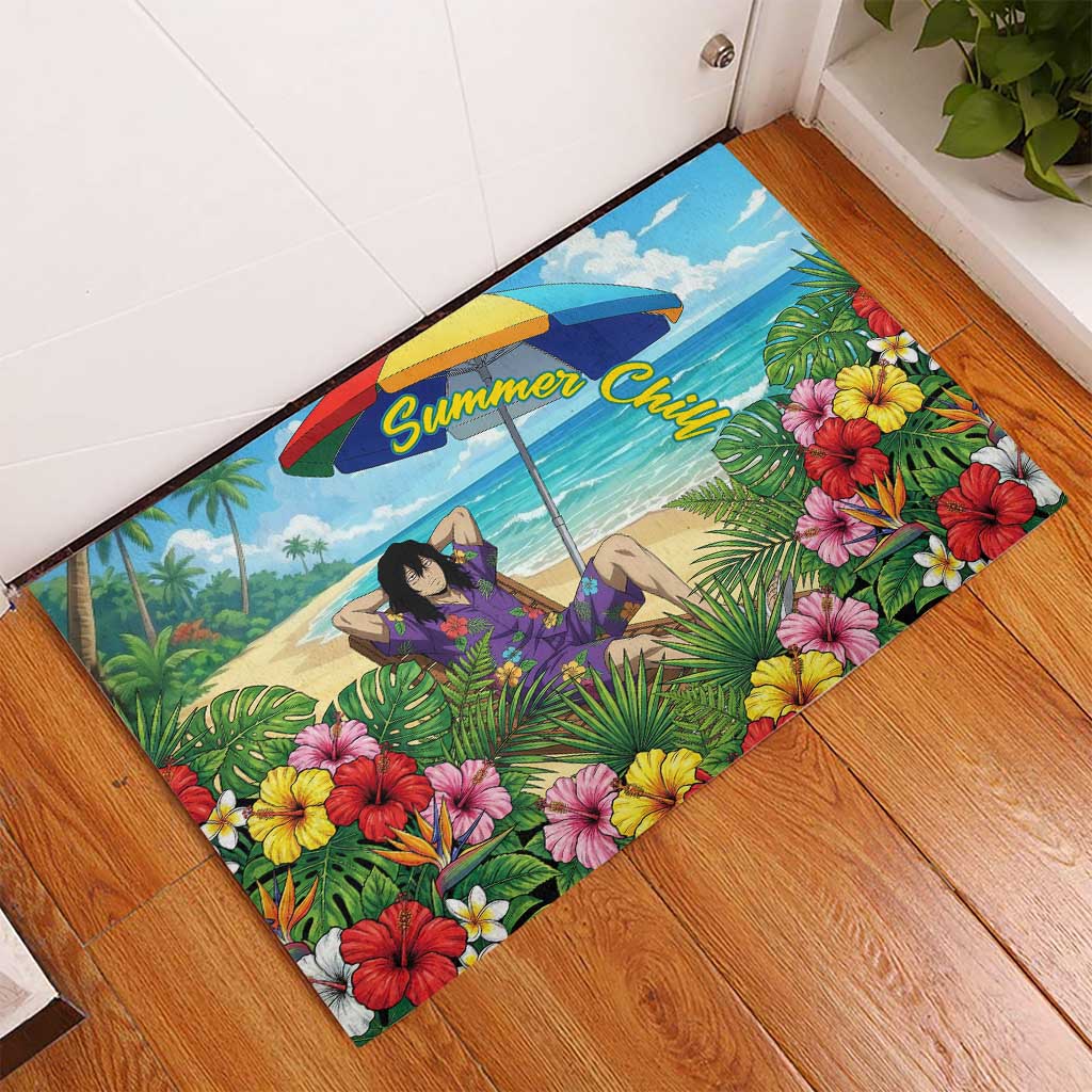 Shouta Aizawa Summer Chill Rubber Doormat Tropical Anime Relaxation Vibes