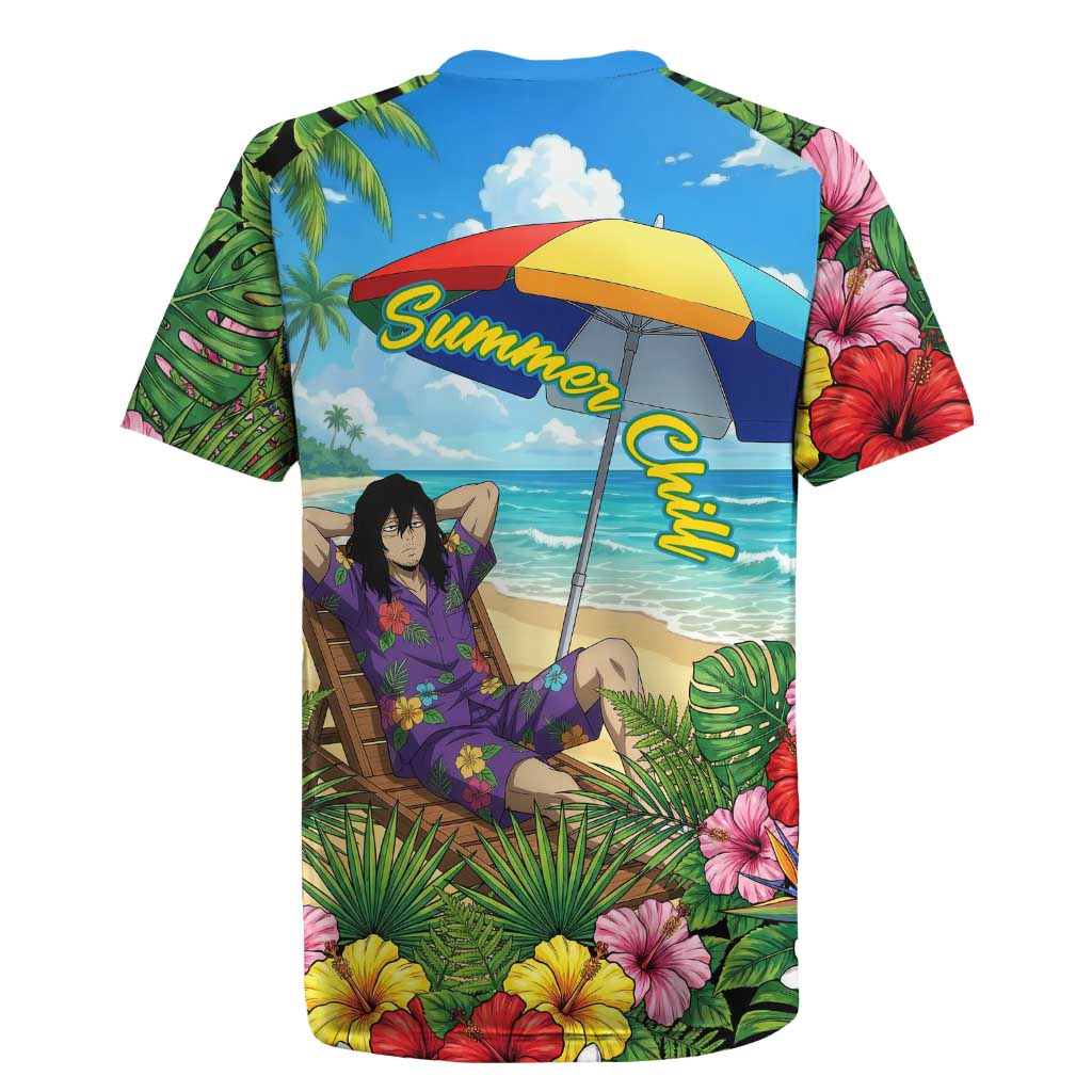 Shouta Aizawa Summer Chill Rugby Jersey Tropical Anime Relaxation Vibes
