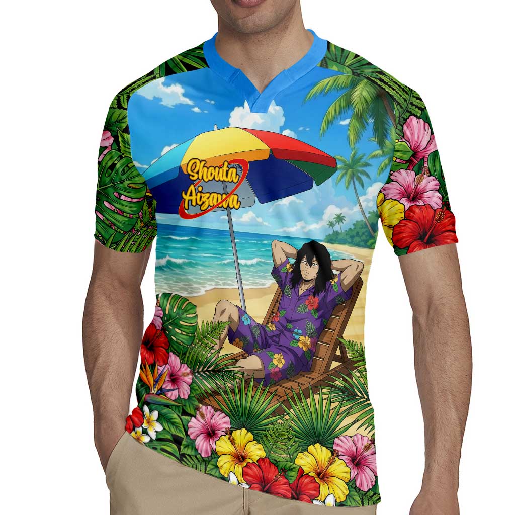 Shouta Aizawa Summer Chill Rugby Jersey Tropical Anime Relaxation Vibes