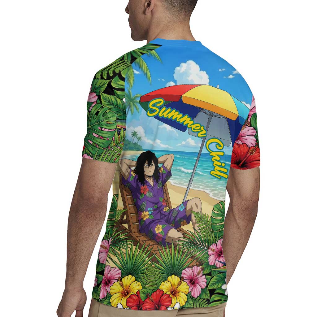 Shouta Aizawa Summer Chill Rugby Jersey Tropical Anime Relaxation Vibes
