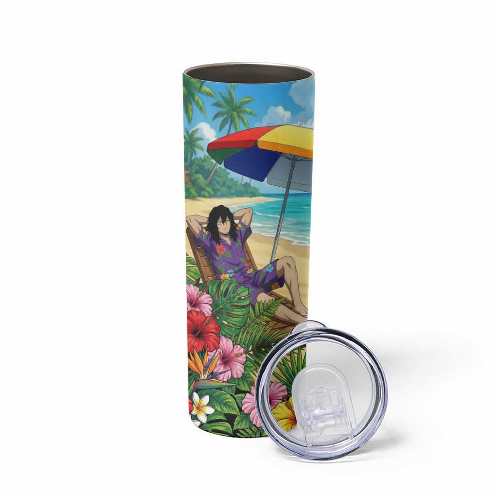 Shouta Aizawa Summer Chill Skinny Tumbler Tropical Anime Relaxation Vibes