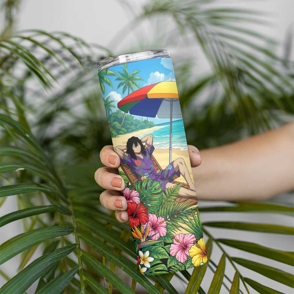 Shouta Aizawa Summer Chill Skinny Tumbler Tropical Anime Relaxation Vibes