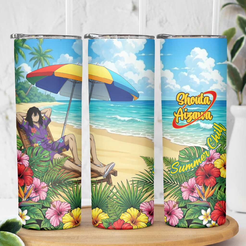 Shouta Aizawa Summer Chill Skinny Tumbler Tropical Anime Relaxation Vibes