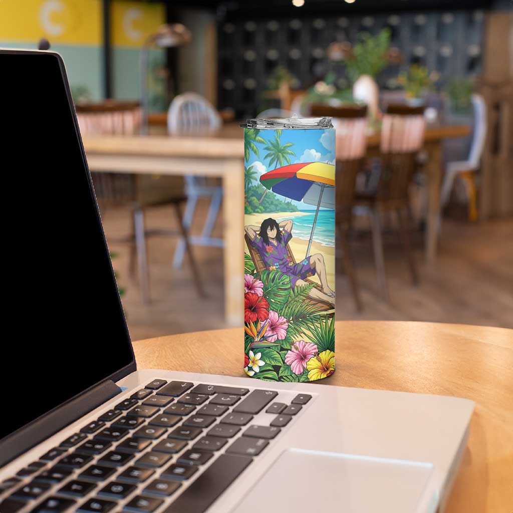 Shouta Aizawa Summer Chill Skinny Tumbler Tropical Anime Relaxation Vibes