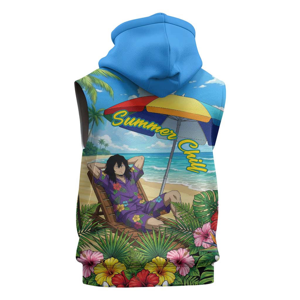 Shouta Aizawa Summer Chill Sleeveless Hoodie Tropical Anime Relaxation Vibes