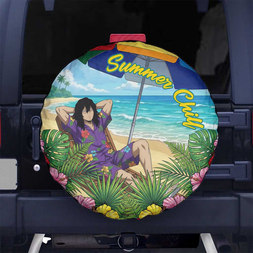 Shouta Aizawa Summer Chill Spare Tire Cover Tropical Anime Relaxation Vibes