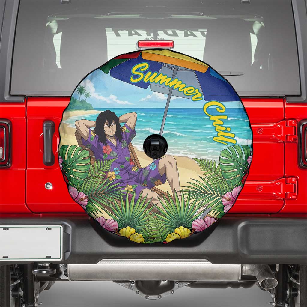 Shouta Aizawa Summer Chill Spare Tire Cover Tropical Anime Relaxation Vibes