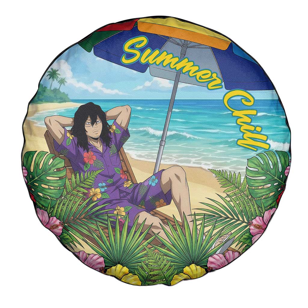 Shouta Aizawa Summer Chill Spare Tire Cover Tropical Anime Relaxation Vibes