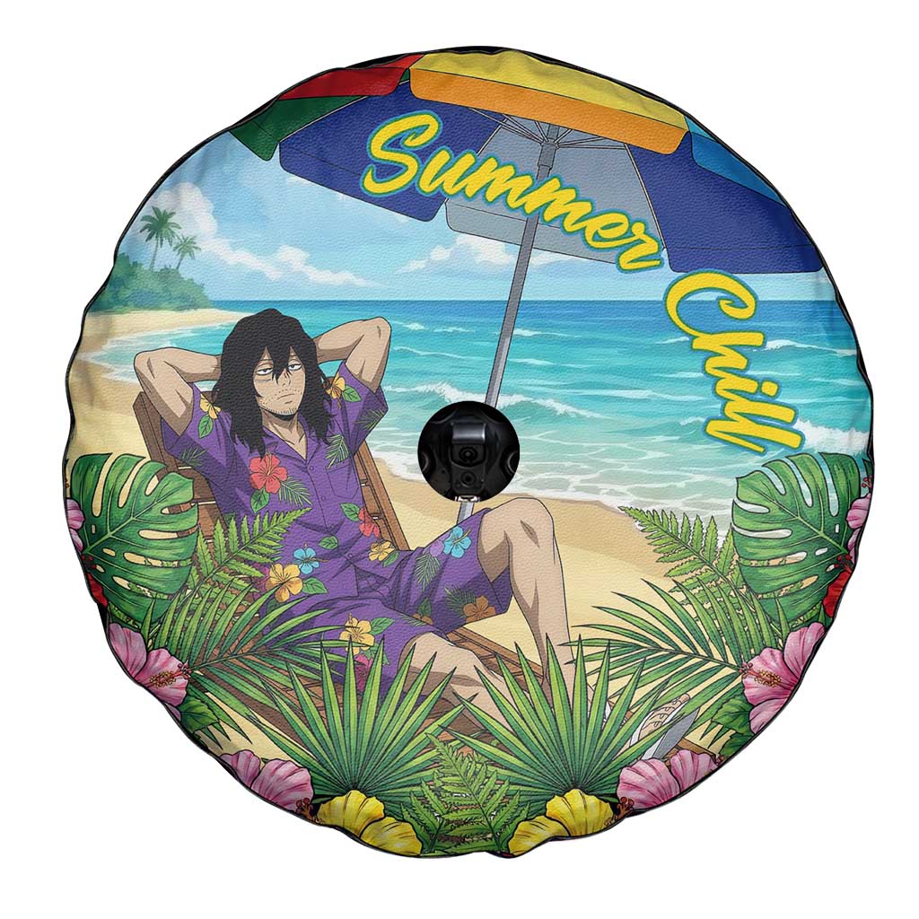 Shouta Aizawa Summer Chill Spare Tire Cover Tropical Anime Relaxation Vibes