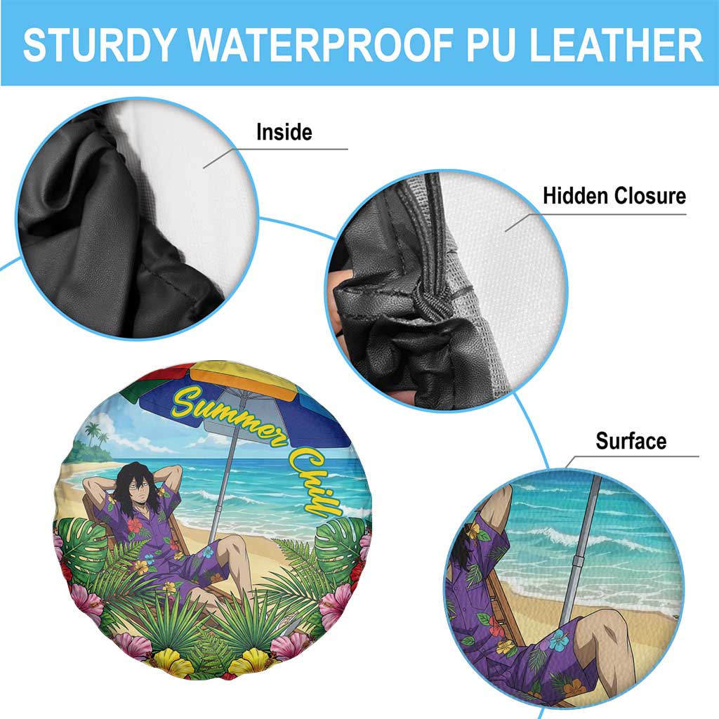 Shouta Aizawa Summer Chill Spare Tire Cover Tropical Anime Relaxation Vibes