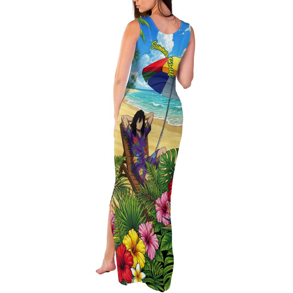 Shouta Aizawa Summer Chill Tank Maxi Dress Tropical Anime Relaxation Vibes