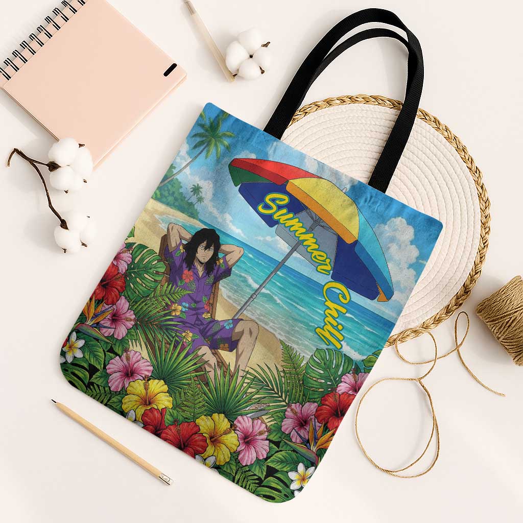 Shouta Aizawa Summer Chill Tote Bag Tropical Anime Relaxation Vibes